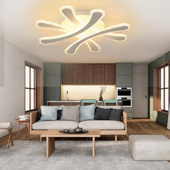 Modern Acrylic LED Ceiling Light Flush Mount Lamp Dimmable Chandelier for Bedroom Living Room (Batteries Not Included) 110-220V