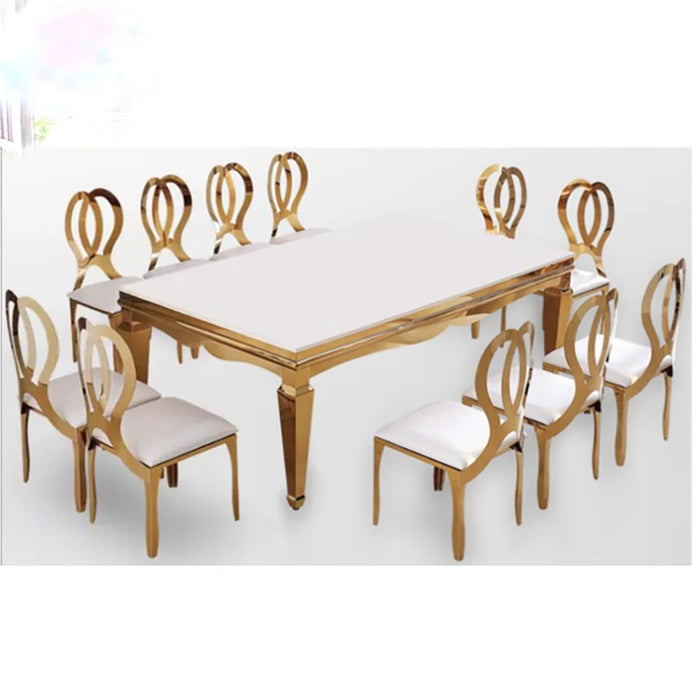 Luxury Hotel Most Popular Stainless Steel Wedding Dining Party Table For 10 Seater