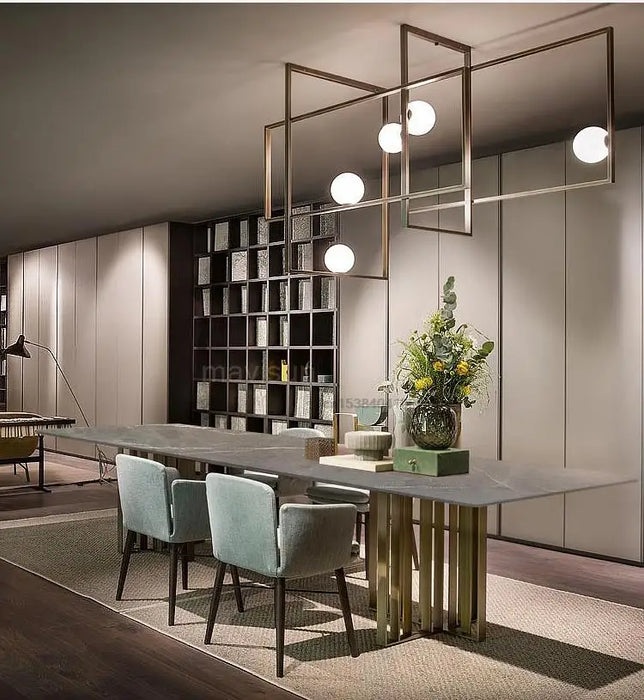 Nordic Style Marble Board Dining Table For Large Apartment Italian Post Modern Minimalist Custom Table Set Dining Room Furniture