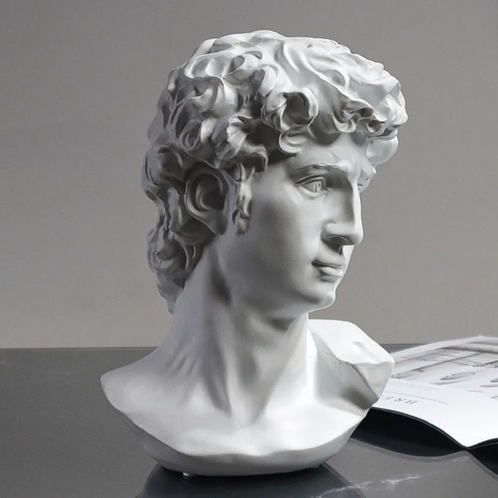 NORTHEUINS Resin Avatar Of Qin Girl Imitating Plaster Statue David Art Head Figurines for Interior Home Desktop Decoration Craft