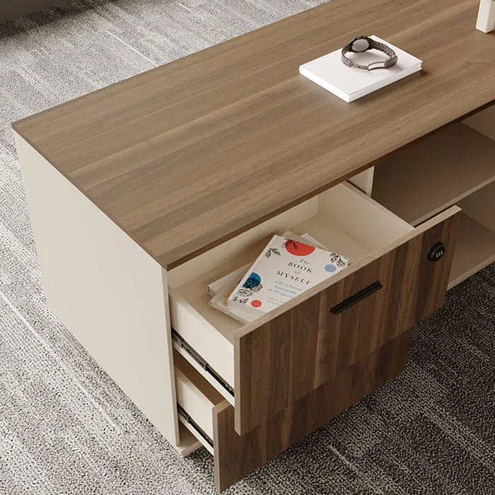 European L Shaped Office Desk Bookshelf Corner Conference Floor Computer Desks Luxury Mid Century Mesa De Escritorio Furniture