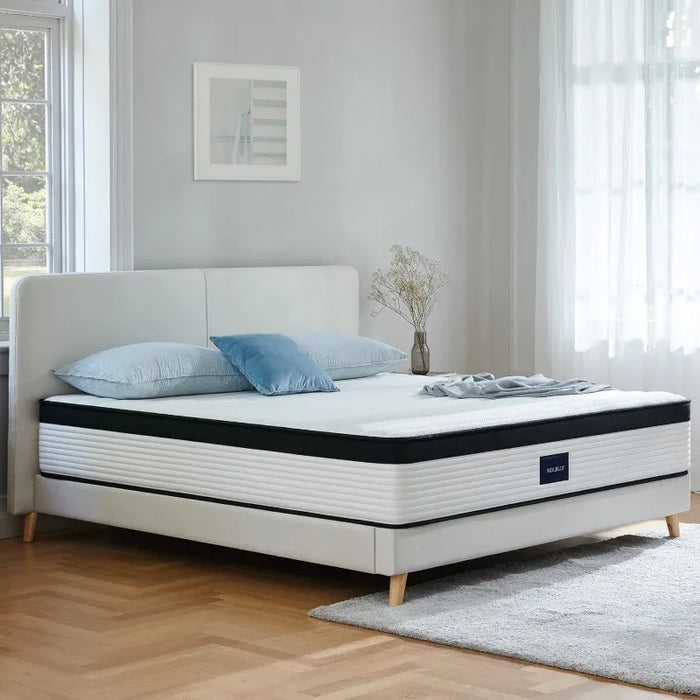 Molblly Queen Mattress, 12 inch Innerspring Mattress in a Box, Ultimate Motion Isolation Individually Wrapped Pocket Mattress