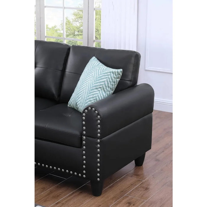 Sofa Living Room Sofas L-Shape 6 Seat Sectional Couch With Cupholder Console Part for Living Room Spacious Space Home Furniture