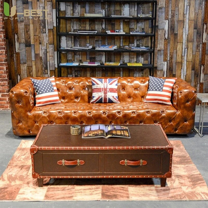 Industrial Retro Aviato Combination Sofa Living Room Furniture Leather Sofas Set Chair Personalization Pub Club Studio Kanepe
