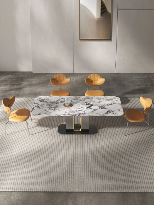 Luxury natural microcrystalline stone table Modern simple household high-end designer rectangular table chair