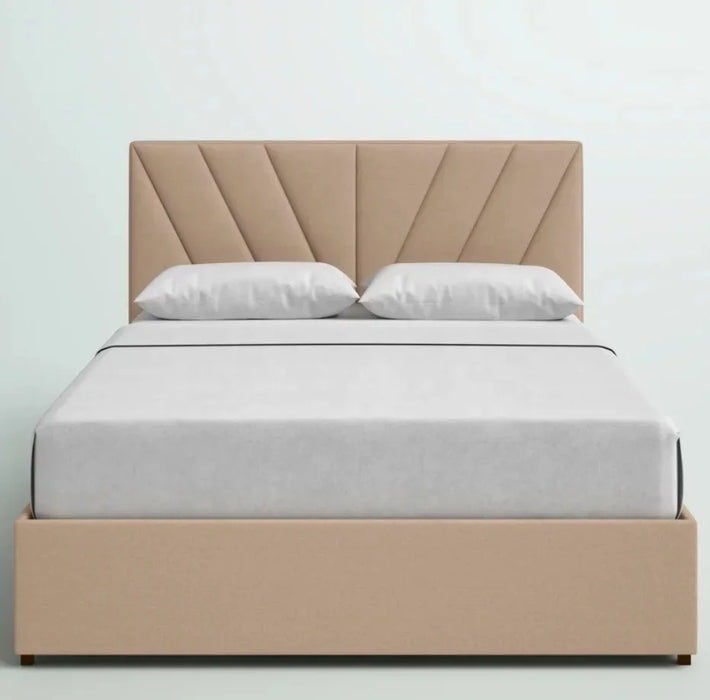 Bedroom Furniture Linen Fabric Up-holstered Lit Complet Double Size Wooden Drawer Storage Bed Frame