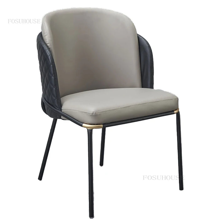 Modern Leather Minimalist Dining Chairs Leisure Nordic Backrest Dining Chair Soft Cushion Sillas De Comedor Home Furniture