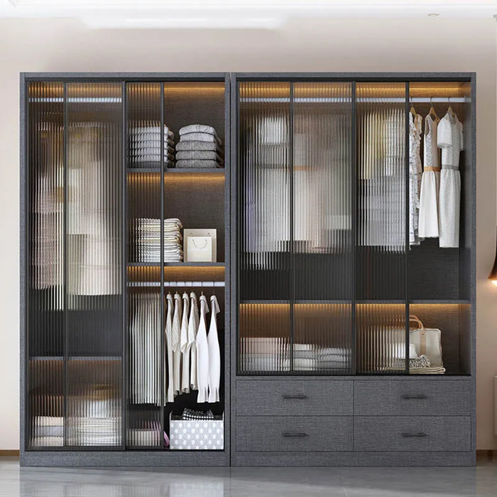 Luxury Organizer Wardrobes Living Room Mobile Free Shipping Display Cabinets Mirror Clothing Rack Closets Abiertos Furnitures