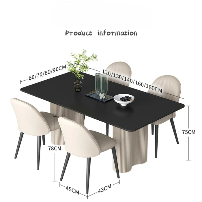 Italian Modern Dining Tables Simple Rock Plate Rectangular Eating High End Dining Tables Mesa Comedor Kitchen Furniture QF50DT