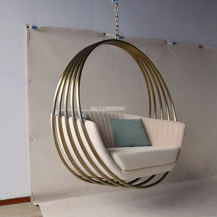 Bedroom home indoor hanging balcony hanging basket Qianqiu sleepable hammock princess stainless steel leisure  patio chair