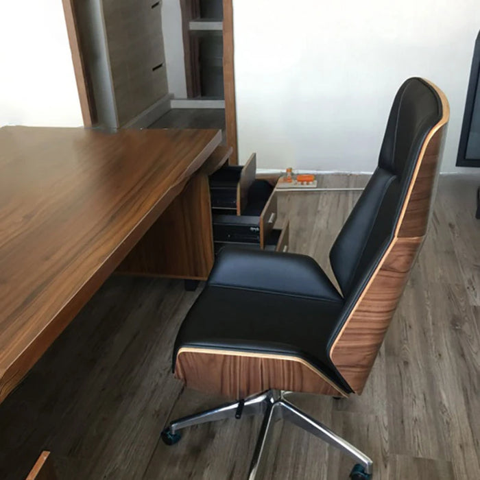 Back Cushion Leather Office Chair Design Extendable Orange Study Executive Chair Wheels Rotating Bedroom Silla Oficina Furniture