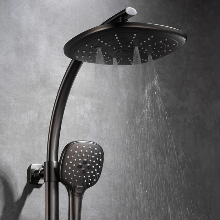 Luxury golden brass shower system with constant temperature design, dual control of cold and hot, 3-function bathroom faucet