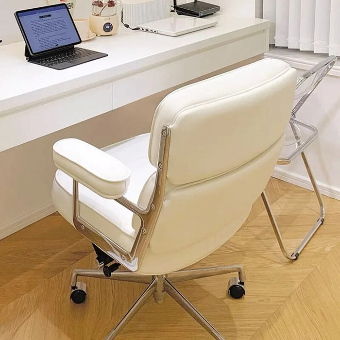 Glides Wheels Office Chair White Armrest Pads Mobile Home Office Chairs Back Cushion Silla Escritorio Garden Furniture Sets