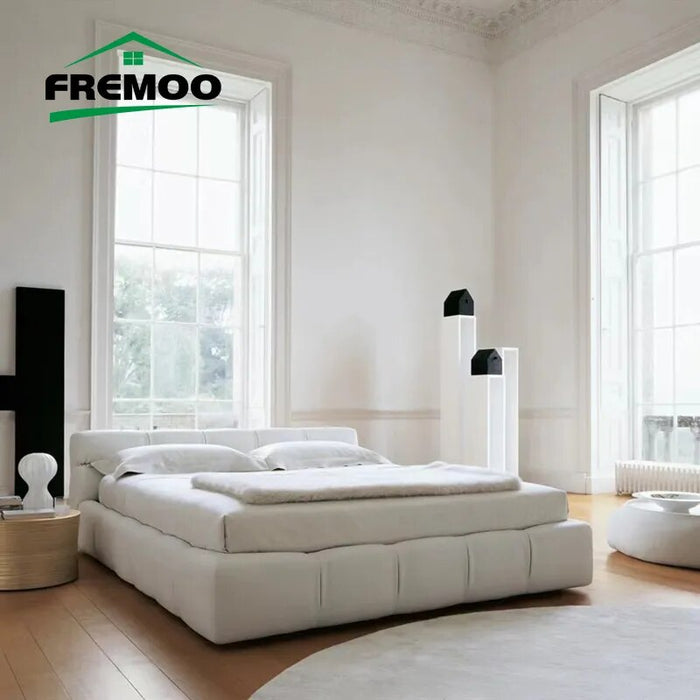 Modern Italian Fabric Queen/King Size  Bed Bedroom Furniture Set Soft Double Bed Leather High Quality Home Furniture