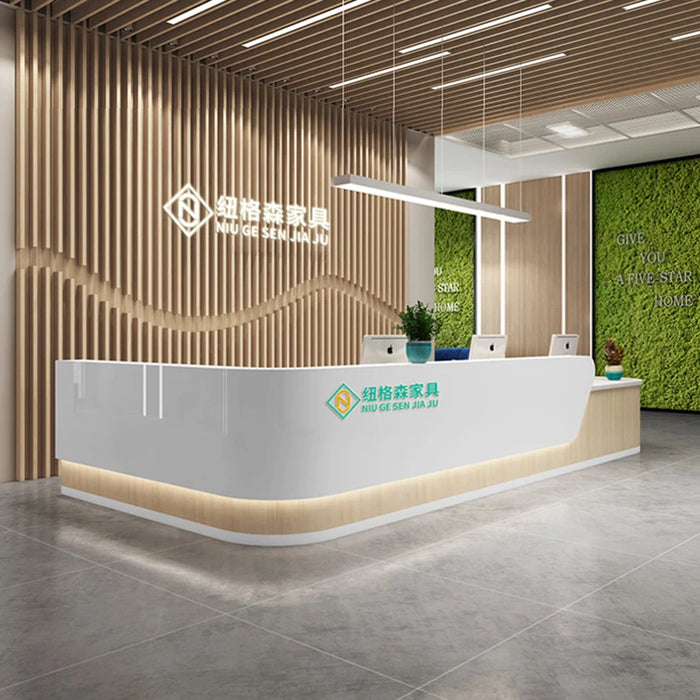 White Computer Reception Desk Luxury Console Executive Storage Reception Desk Desktop Scrivania Con Cassetti Modern Furniture