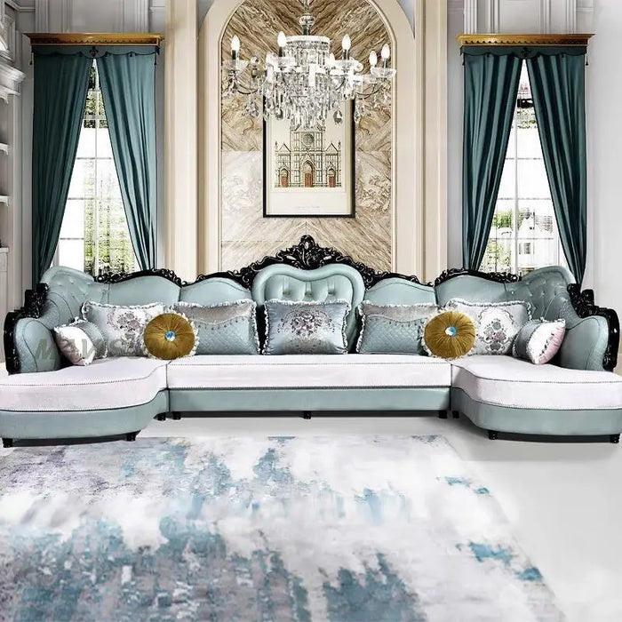 Nordic Fabric Sofa Living Room Chaise Longue Carved Size Apartment u-Shaped Simple Sofa Combination Removable And Washable