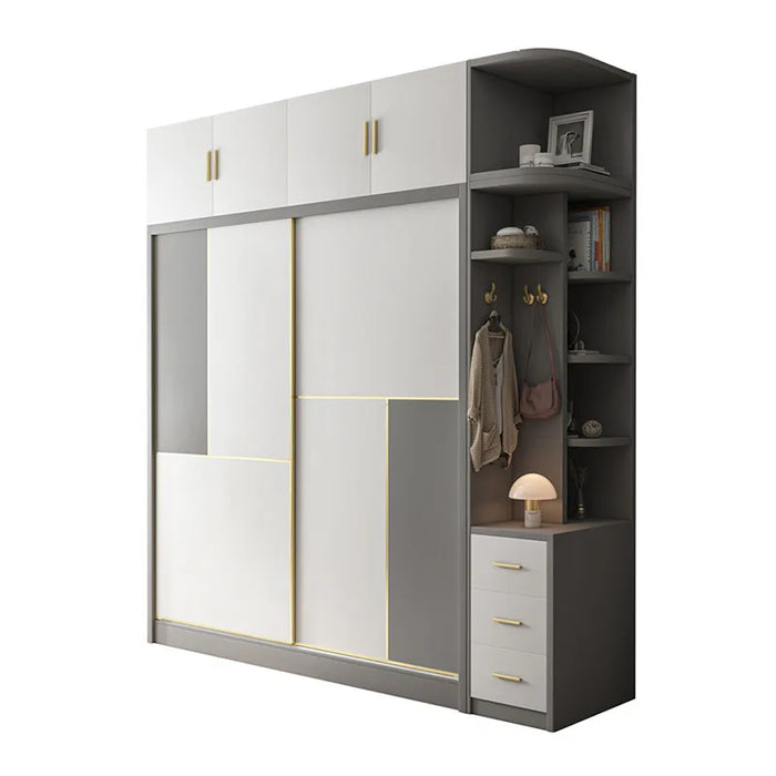 White European Wardrobe King Size Modern Room Organizer Wardrobe Drawers Multifunction Armario Para Ropa Bedroom Furniture