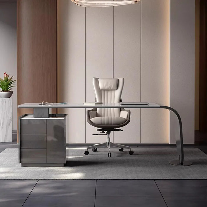 White Corner Office Desk Mid Century Writing Executive Floor Computer Desks Luxury Corner Mesa De Computador Theater Furniture