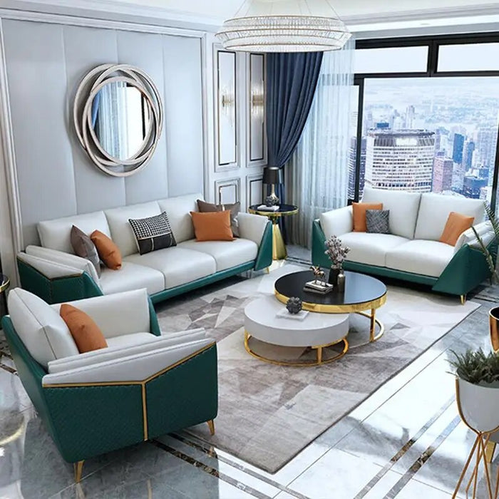 Light Luxury Sponge Sofa For Living Room Home Furniture Sets Luxury Simplicity French Designer Sectional Leather Sofa Armchair