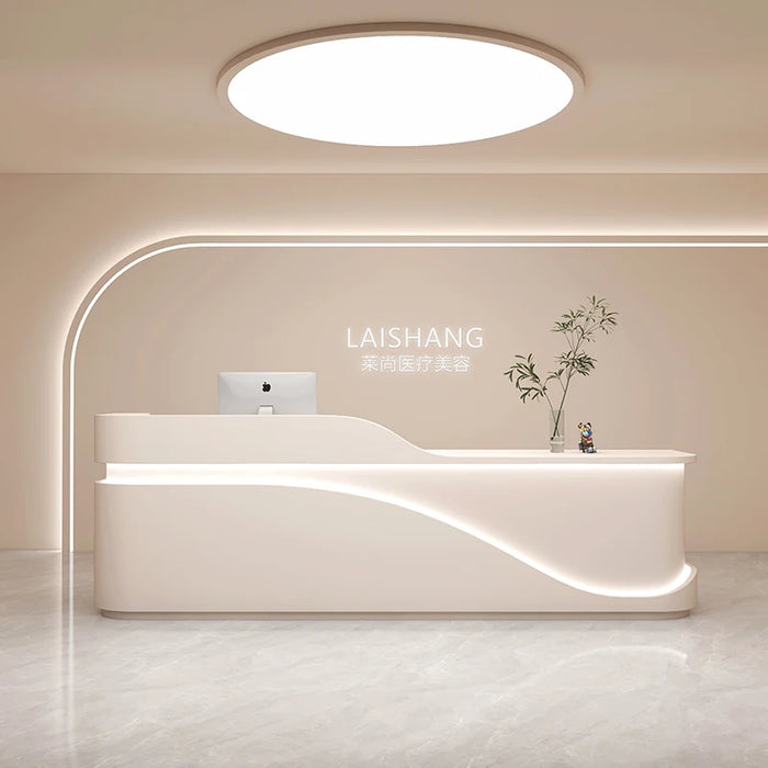 White Modern Cash Counter Desk Reception Store Luxury Office Desk Restaurant Counter Cafe Empfangstheke Bar Furniture Counter