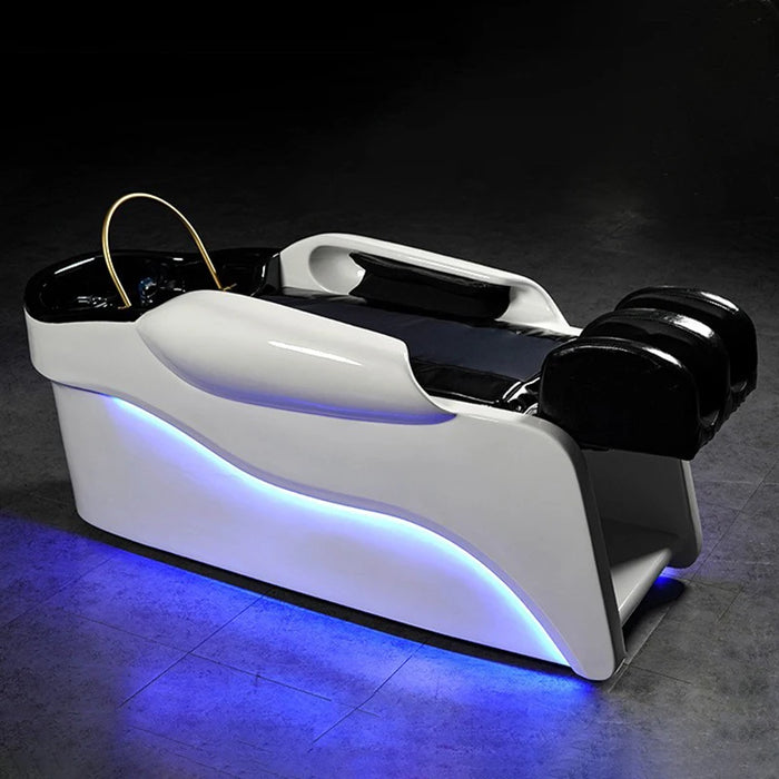 Modern barber shop hair salon furniture washing chair electric luxury shampoo bed with massage