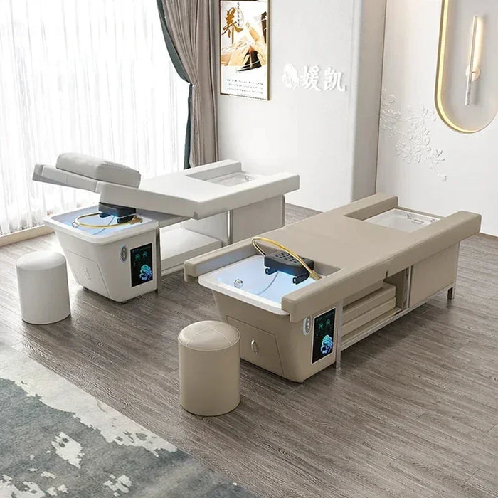 Electric Beauty Salon Shampo Chair High End Massage Bed Head Physical Therapy Shampo Chair Fumigation Shampouineuse Equipment