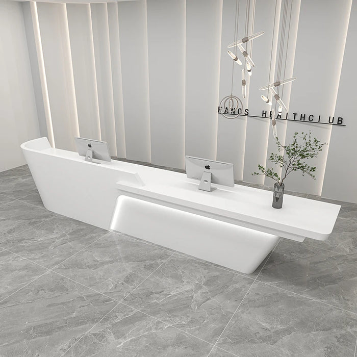 Modern White Office Reception Desk Front Cash Executive Office Coffee Reception Desk Checkout Recepcion Commercial Furniture HDH