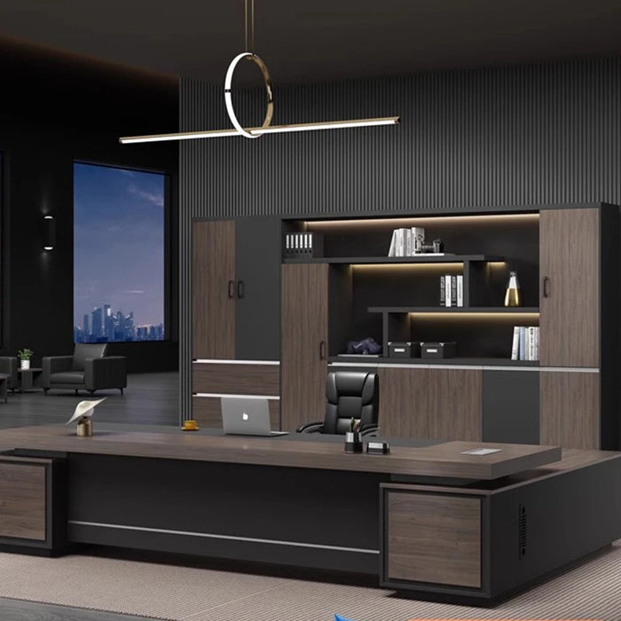 Black Boss Office Reception Desk Conference Floor Free Shipping Luxury Computer Desks Home Corner Bureau Meuble Home Furniture