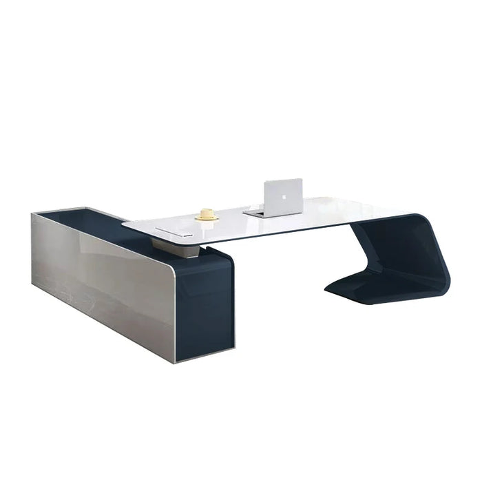 L Shape Meeting Office Desks Drawers Console Desktop Workstation Executive Storage Scrivania Con Cassetti Luxury Furniture