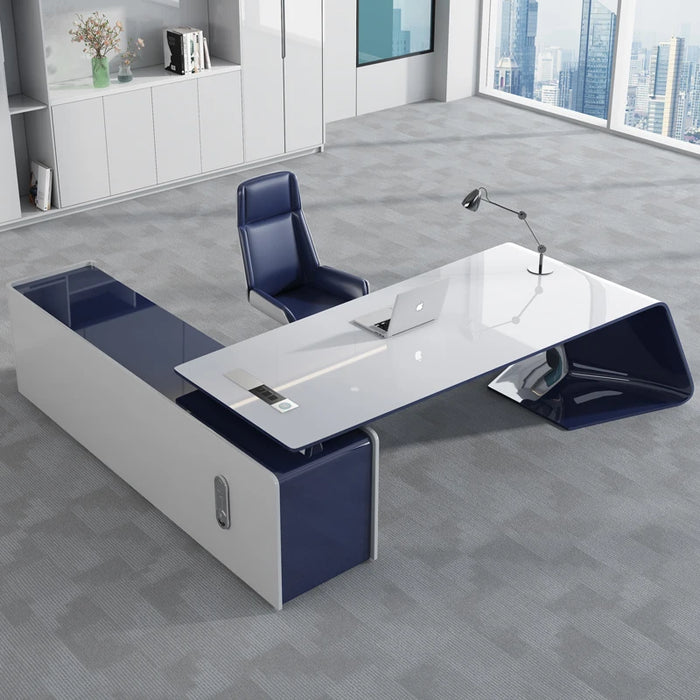 Lacquered boss desk, simple modern executive, president's study, computer and chair combination office desks  office table