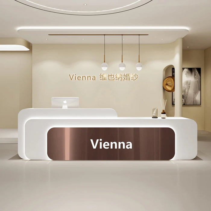 Cashiers Reception Desk Mobile Beauty Front Rostrum Service Desk Wooden Modern Lectern Scrivania Ufficio Lavoro Wood Furniture