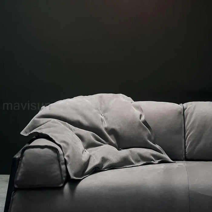 Upholstered Trapezoid Sofa For Living Room Frosted Fleece Tech Cloth Light Luxury Loveseat 3 seat Soft Couch Home Furniture