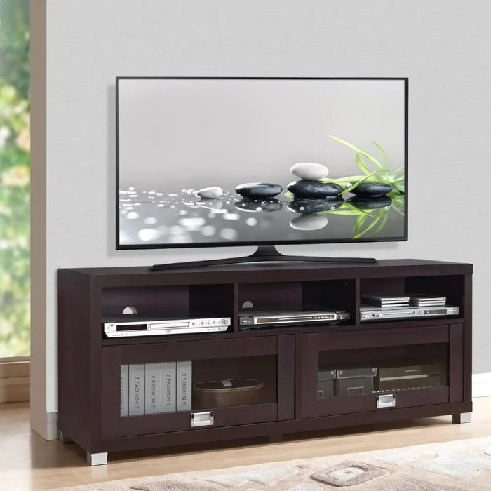 58" Durbin TV Stand for TVs Up To 75", Espresso,TV Cabinet, Furniture, Indoor Home, Light Luxury Modern, Bedroom, Living Room