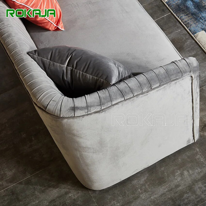 Italian Designer 3 pieces Sofa Set Velvet Grey Sofa Living Room Furniture Sets Gold Luxury Sectional Couch Cover Sofa