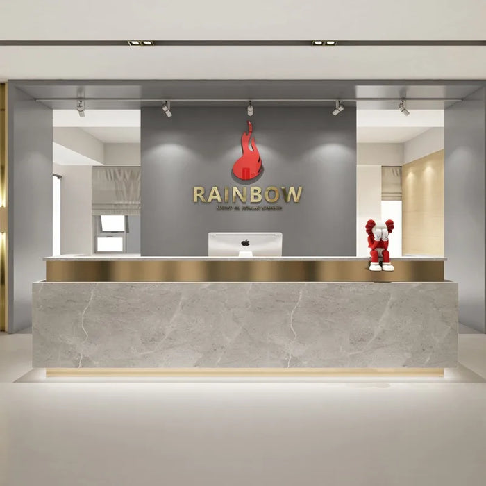 Commercial Front Reception Desk White Hotel Beauty Conference Salon Luxury Reception Desk Information Mostrador Home Furniture