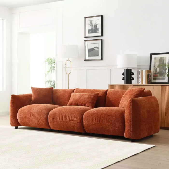 3-Seater Sofa,Comfy Sofa Couch with Thick Cushion,Sturdy & Durable Deep Seat Sofa,Modern Sofa for Living room,Office,Orange