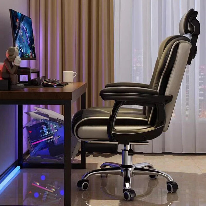 Modern Waiting Computer Office Chair Gamer Ergonomic Leather Wheels Rolling Armchairs Mobile Conference Cadeira Office Supplies