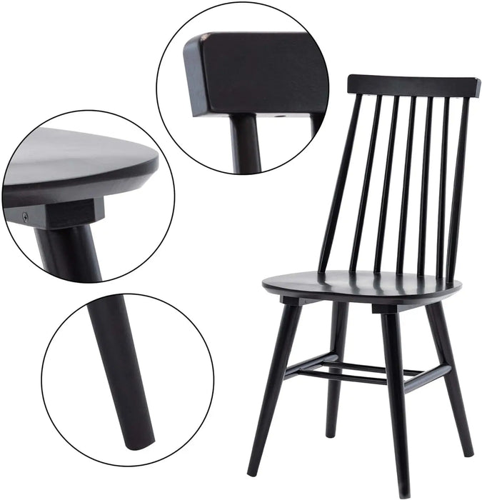 Dining Chairs Set of 4, Wood Dining Room Chairs Slat Back Kitchen Room Chair Windsor Chairs