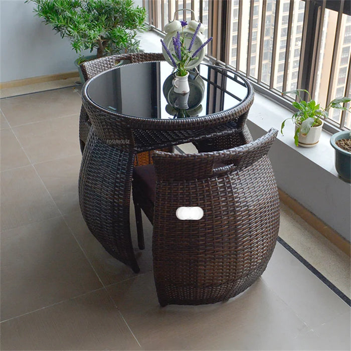 Modern Balcony Small Table and Chair Combination Three-piece Home Garden Outdoor Patio Leisure Rattan Chairs Rattan Furniture