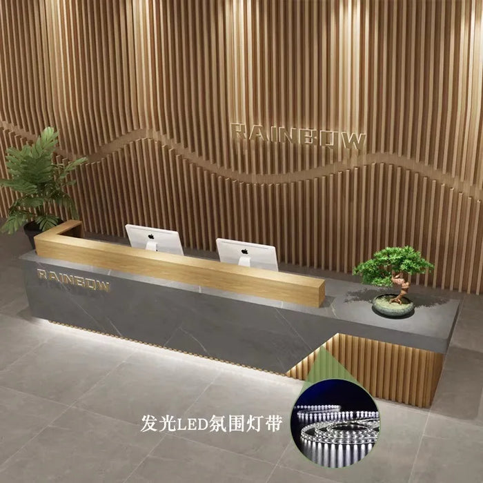 Coffee Reception Desks Modern Bar Counter Shop Counter Futuristic Long Reception Desk Hair Salon Comptoir Luxury Furniture
