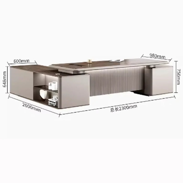 Executive Luxury Work Table Meeting Workstation Corner Office Desk L Shape DrawersTavolo Scrivania Ufficio Luxury Furniture