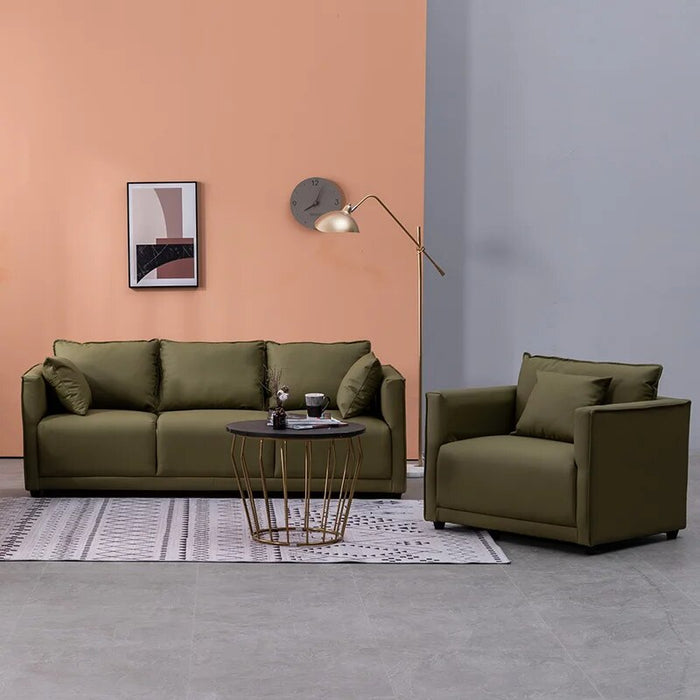 Modern Lazy Living Room Sofa Set Table Small Office Designer Leather Sofa Single Puff Relaxing Canape Salon Library Furniture