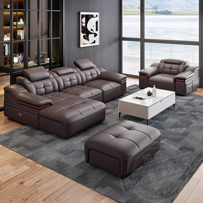 Genuine Leather Sofa Sectional Minimalist Living Room Corner Sofas Luxury Modern Sofa Sala De Estar De Luxo Nordic Furniture