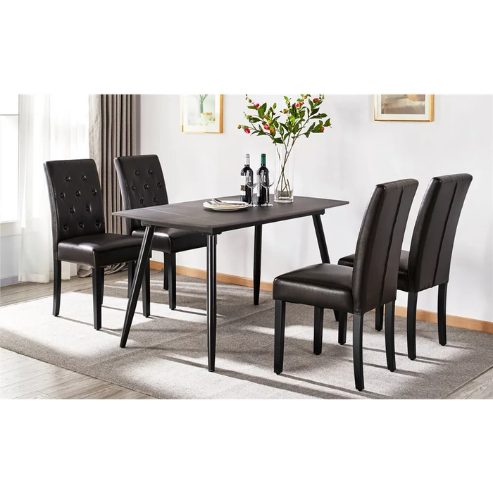 SMILE MART Dining Chair, Set of 6, Brown