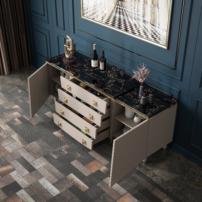 Italian light luxury marble dining side cabinet Modern living room luxury against the wall porch table restaurant locker