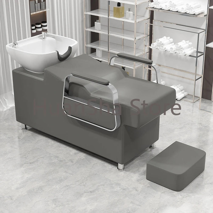 Luxury Beauty Salon Chair Head Spa Professional Washing Machine Shampoo Bed Stylist Barber Lavacabezas Salon Equipment LJ50SC