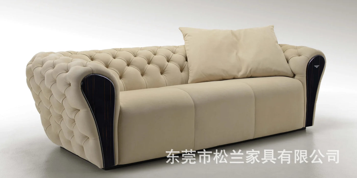 Light luxury sofa living room leather Italian sofa