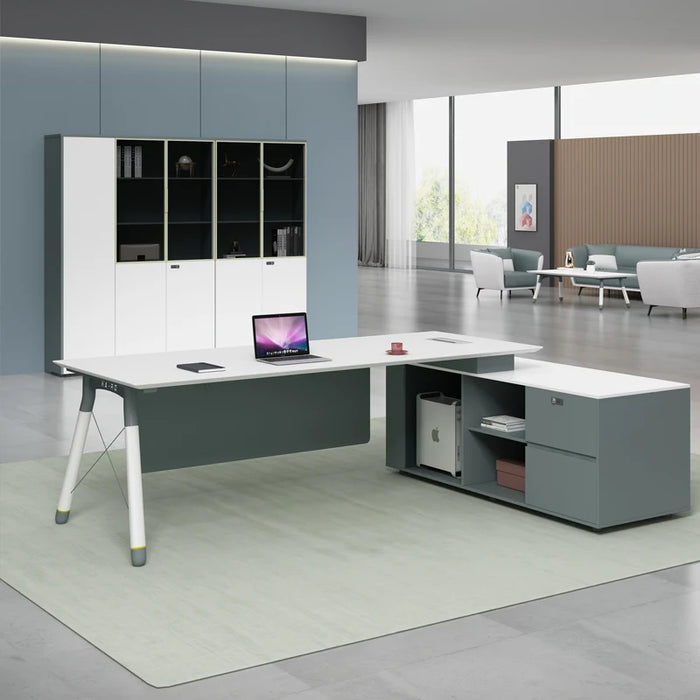 Executive Work Office Desks Drawers Corner Desktop Storage Meeting Office Desks Modern Luxury Mesa Escritorio Furniture WJ25XP