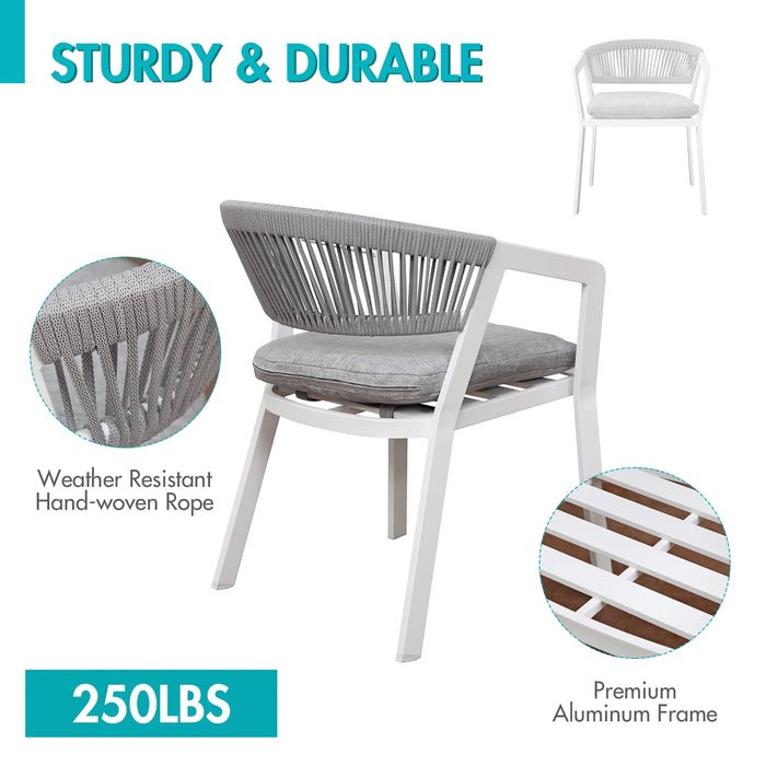 JARDINA 3PCS Outdoor Patio Furniture Aluminum Bistro Set with Cushions