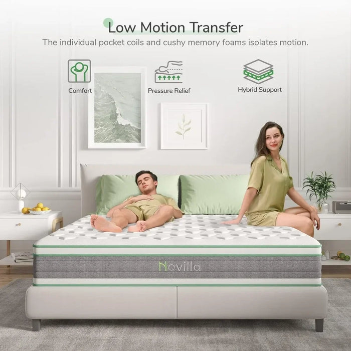 10 Inch Hybrid Mattress in a Box Matress Queen Size Mattress Bed Mattresses Groove Mattresses for Sleeping Twin King Full Home